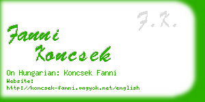 fanni koncsek business card